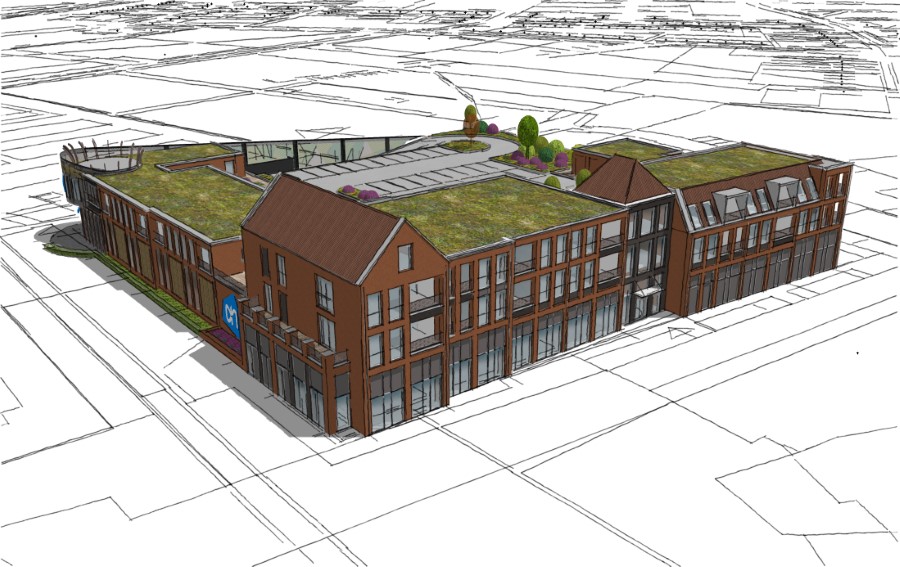 Ontwerp van de nieuwbouw in Holten
